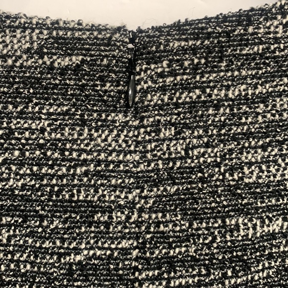 Banana Republic Women’s Black SS Sz 10 Boucle Tweed Textured Midi Dress Knit - Picture 7 of 12